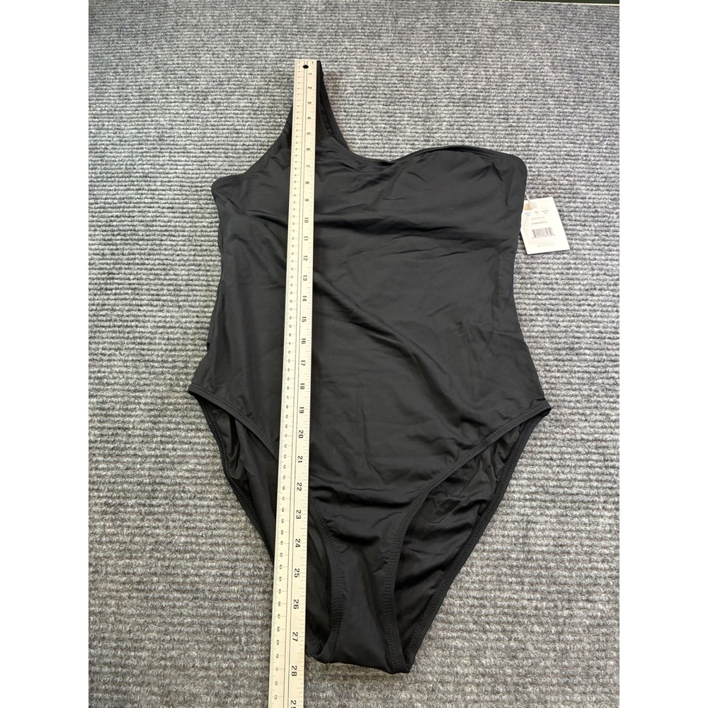 Andie Swim The Nantucket One Shoulder One Piece Swimsuit Black Large Tall AO171 - Picture 5 of 8
